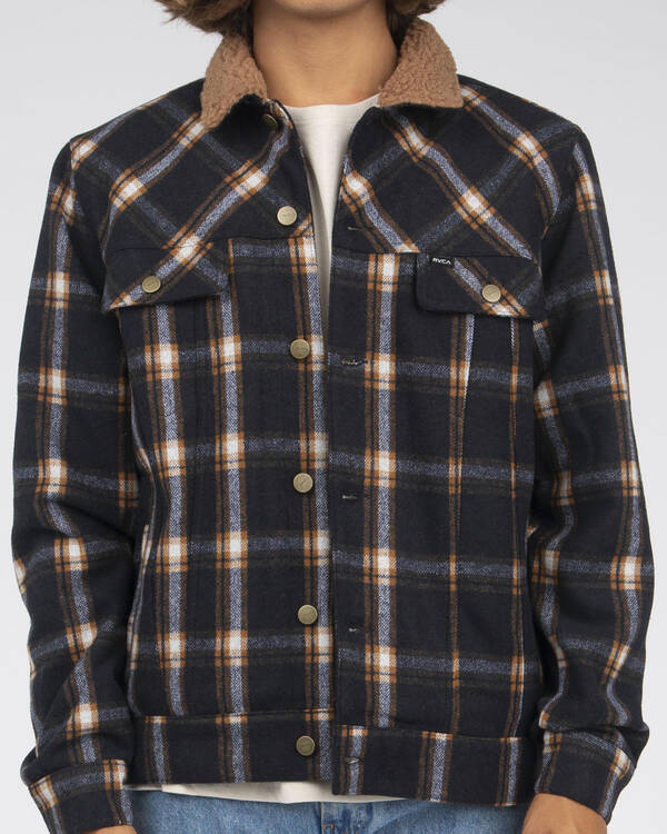 RVCA Daggers Plaid Sherpa Jacket for Mens