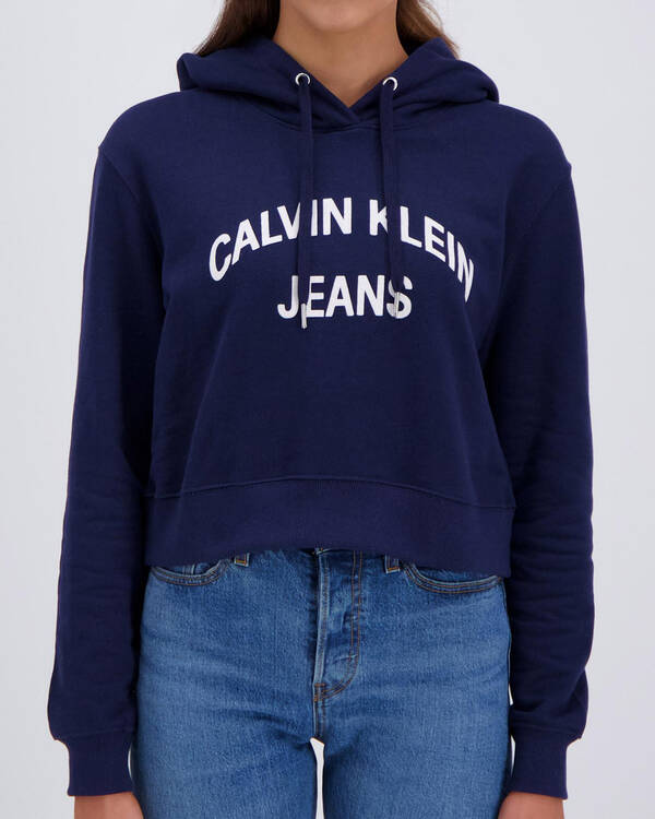 Calvin Klein Jeans Institutional Curved Hoodie for Womens