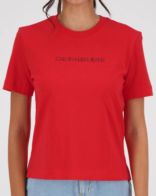 Calvin Klein Jeans Shrunken Institutional T-Shirt for Womens