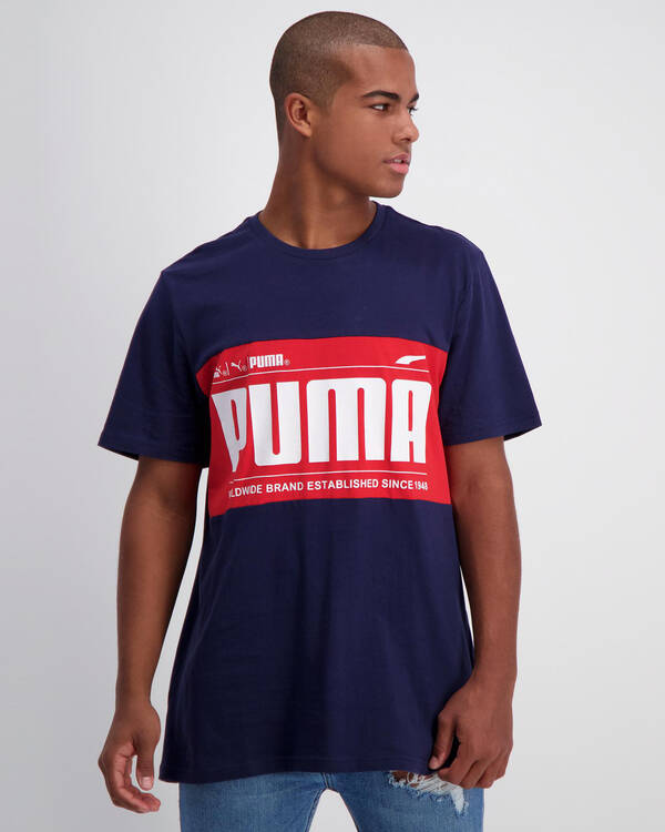 Puma Graphic Logo Block T-Shirt for Mens