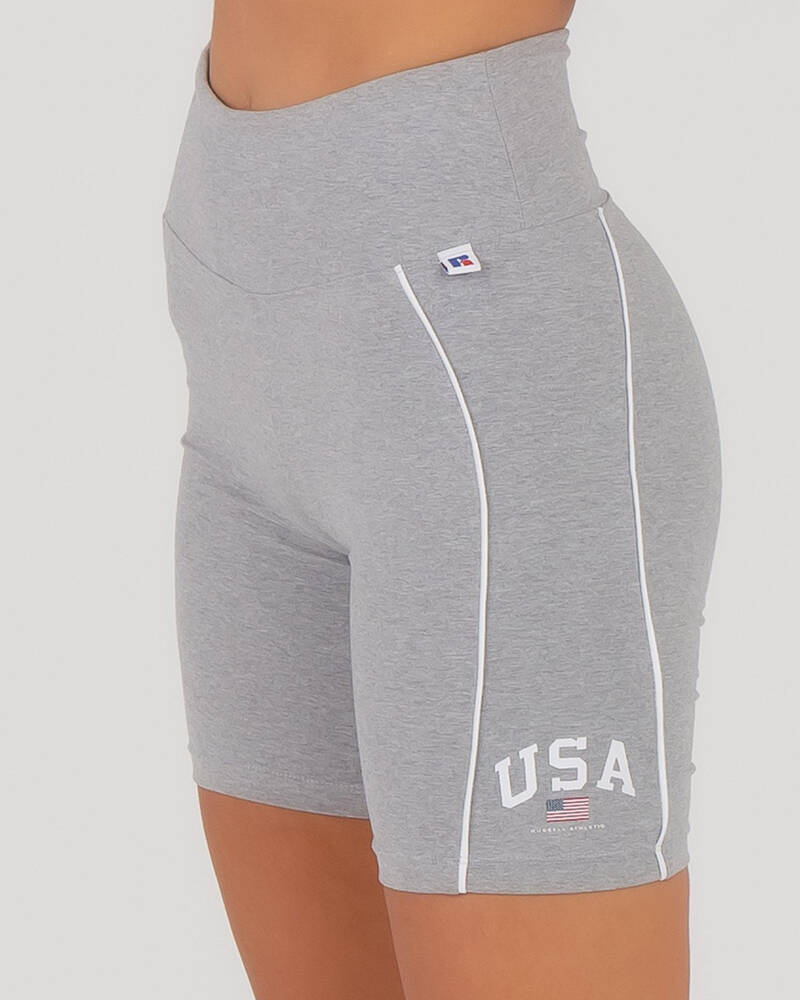 Russell Athletic USA Piping Bike Shorts for Womens