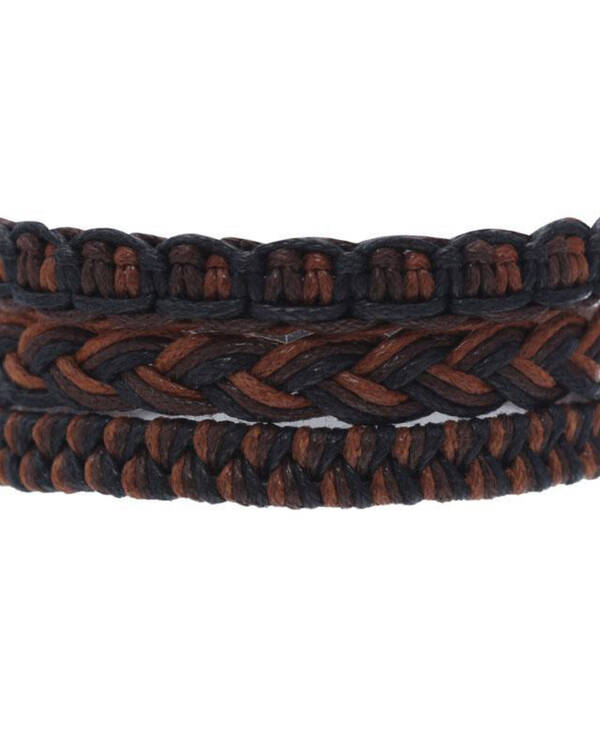 Classics 77 3 Plaited Cord Bracelet Set for Mens