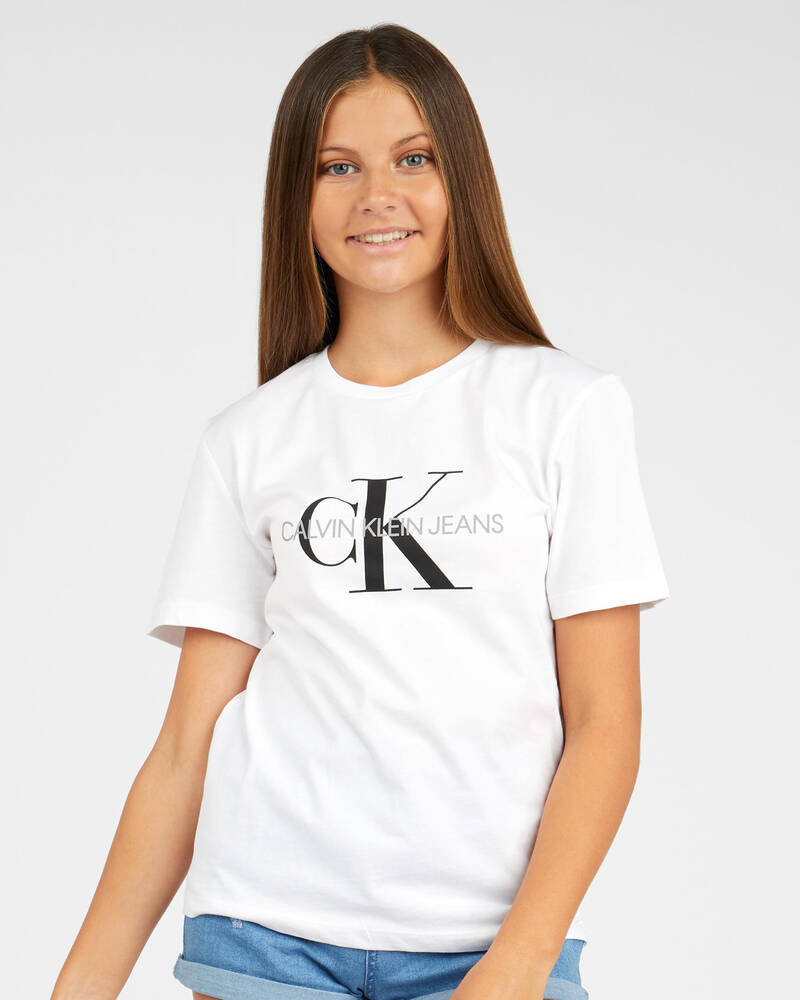 Calvin Klein Girls' Monogram Logo T-Shirt for Womens