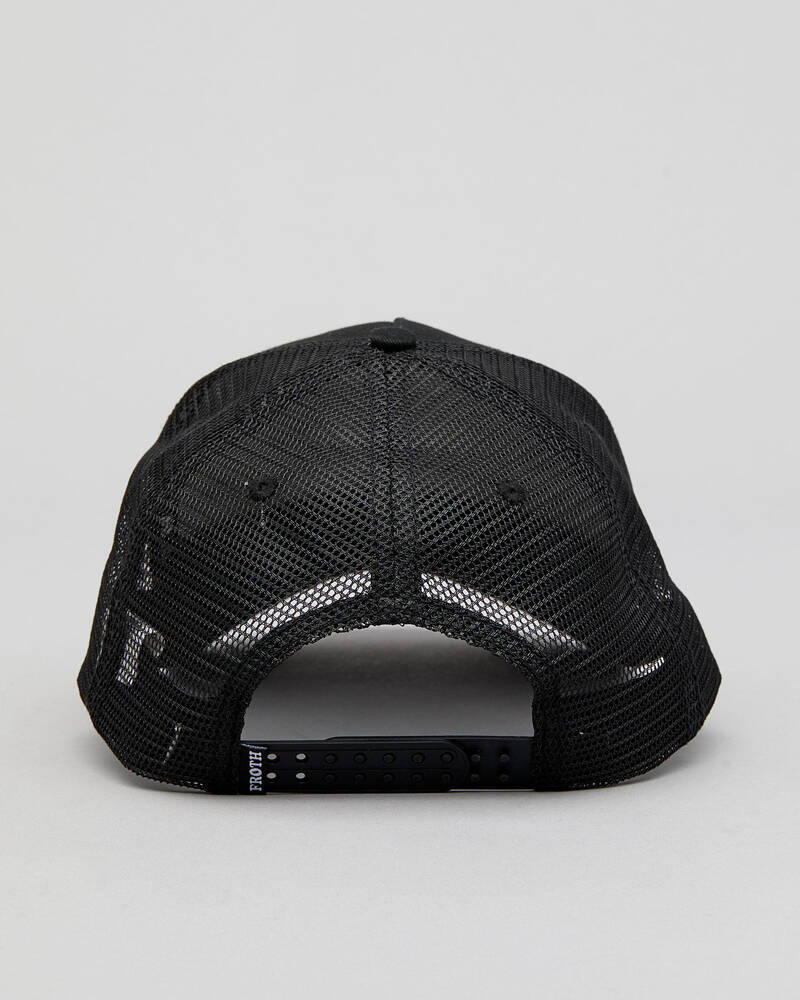Frothies Black Rat Trucker Cap for Mens