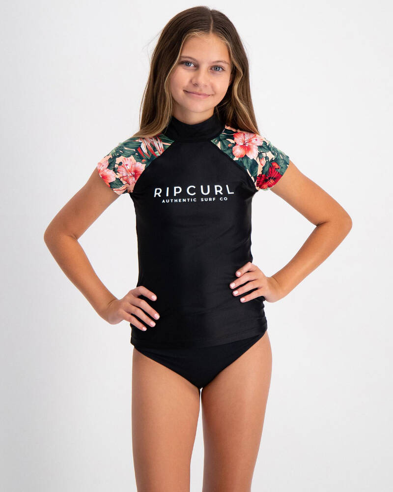 Rip Curl Girls Breaker Cap Sleeve Rash Vest for Womens