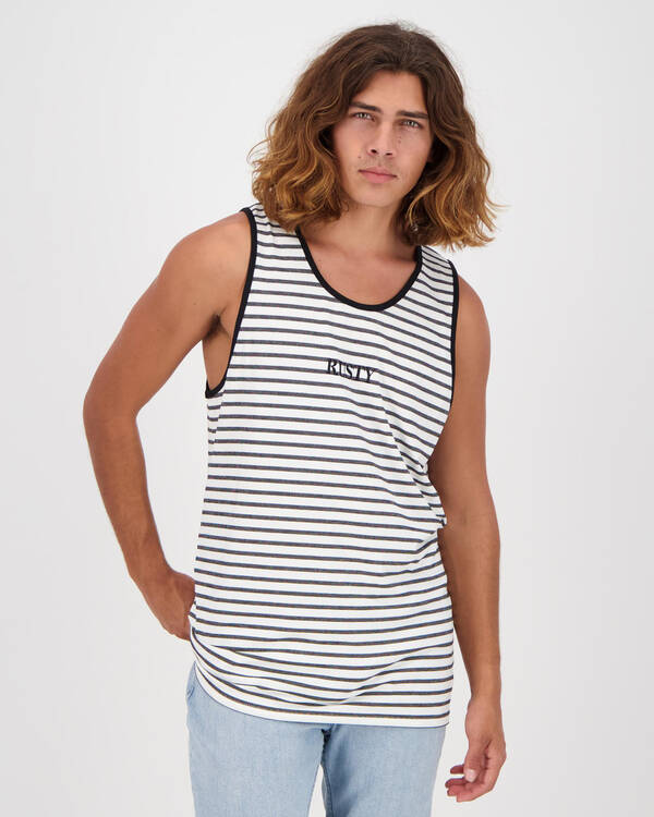 Rusty Jungle Stripe Tank for Mens
