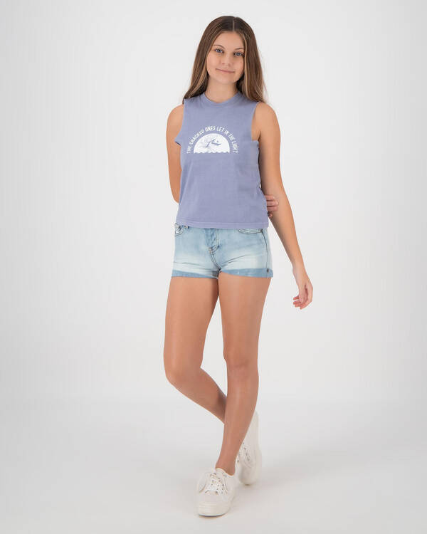 Rusty Girls' Sunlit Tie Front Muscle Tank Top for Womens