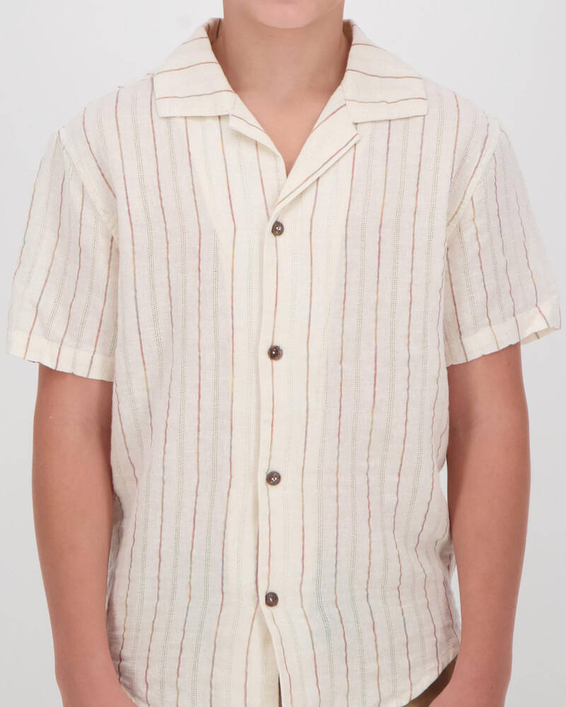 Rhythm Boys Vacation Stripe Short Sleeve Shirt for Mens