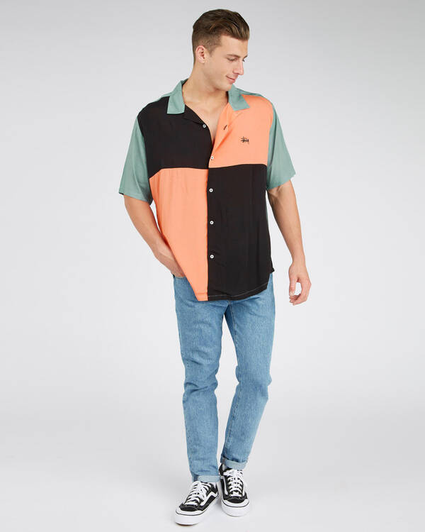 Stussy Solid Panel Short Sleeve Shirt for Mens
