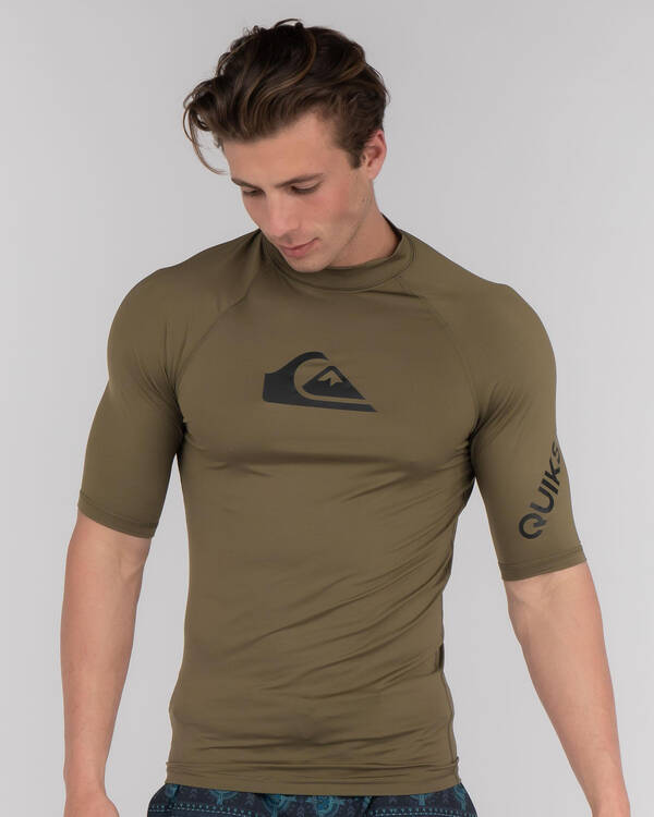 Quiksilver Mens' All Time Short Sleeve Rash Vest for Mens