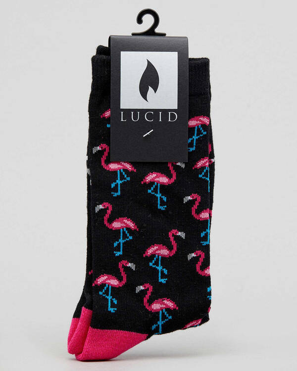 Lucid Flamingo Crew Socks for Mens