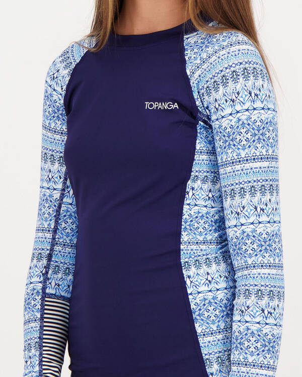 Topanga Girls Crystal Jewel Long Sleeve Rash Vest for Womens