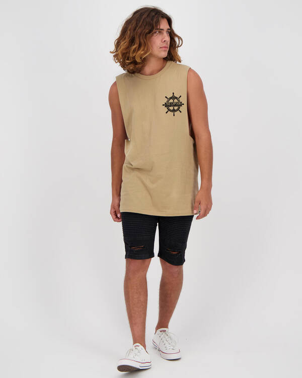 The Mad Hueys Captain Wheel Muscle Tank for Mens