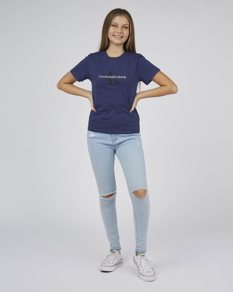 Calvin Klein Girls' Monogram Logo T-Shirt for Womens