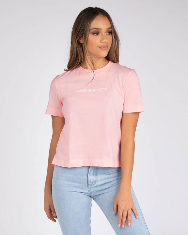 Calvin Klein Jeans Shrunken Institutional T-Shirt for Womens