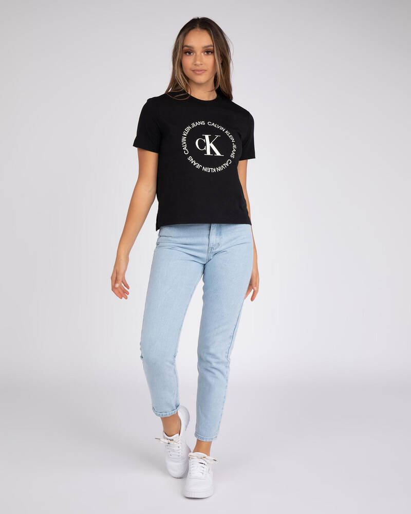 Calvin Klein Jeans CK Round Logo T-Shirt for Womens