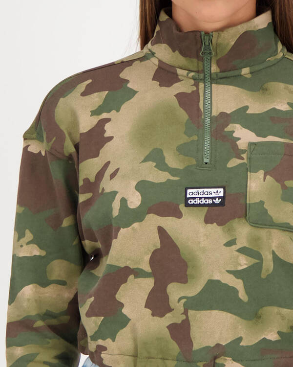 Adidas Half Zip Camo Sweatshirt for Womens