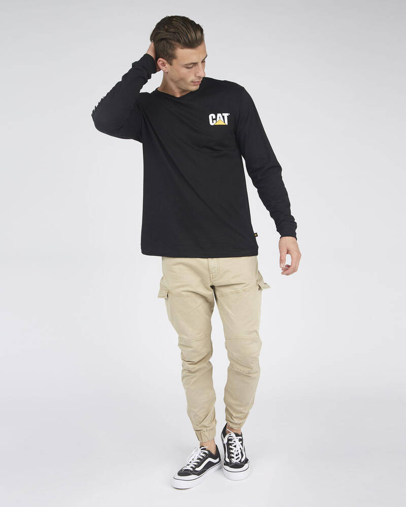 Cat Trademark Banner Long Sleeve T-shirt for Mens