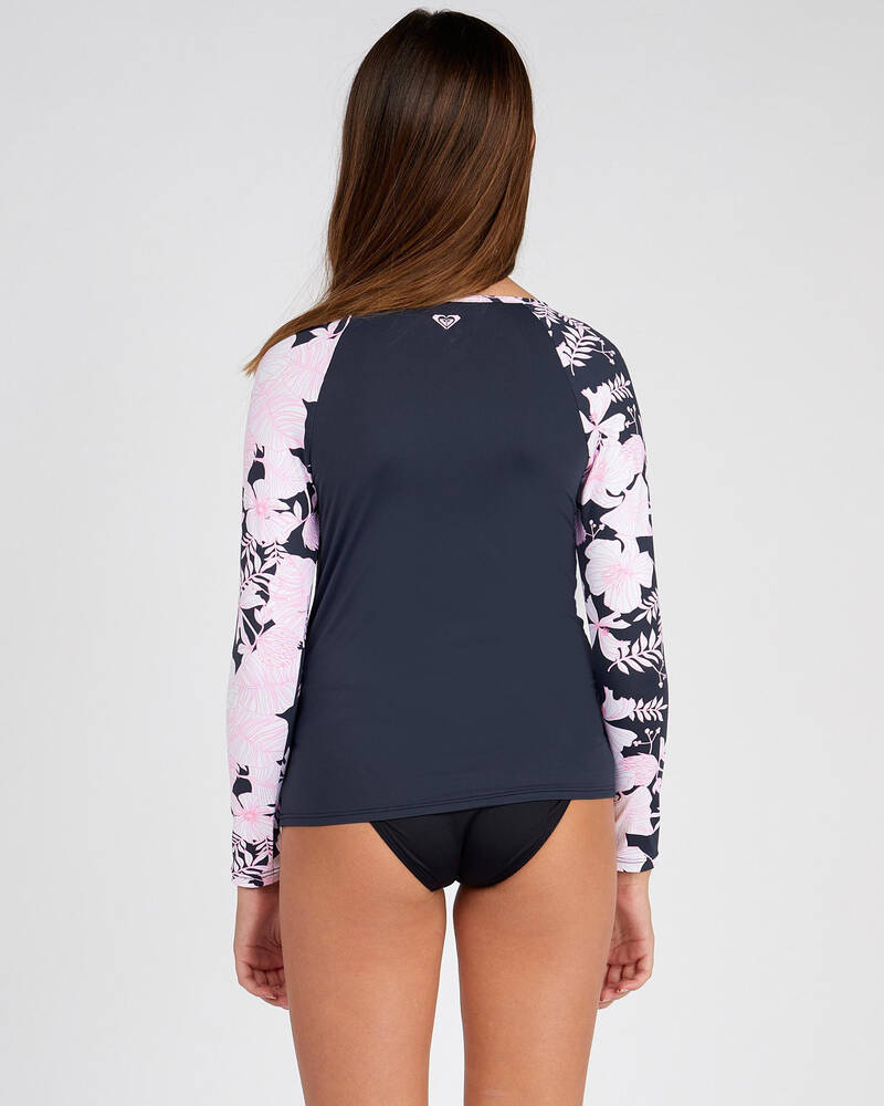 Roxy Girls Wild Flowers Long Sleeve Rash Vest for Womens