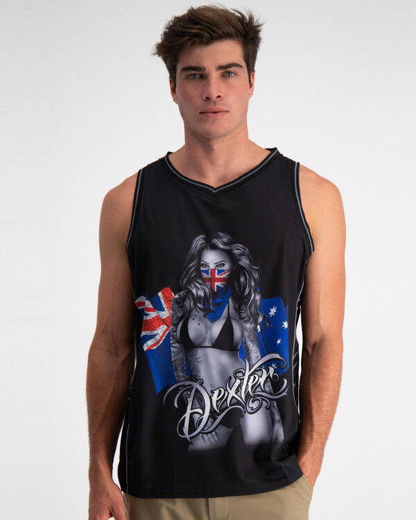 Dexter Patriotic Mesh Singlet for Mens