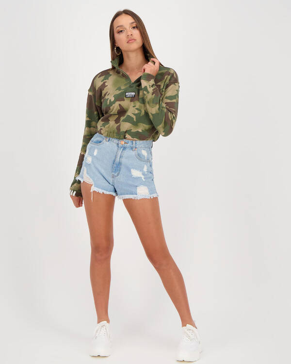 Adidas Half Zip Camo Sweatshirt for Womens