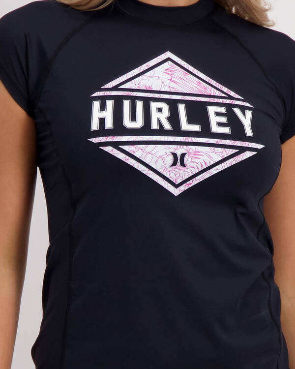 Hurley Floreal Short Sleeve Rash Vest for Womens