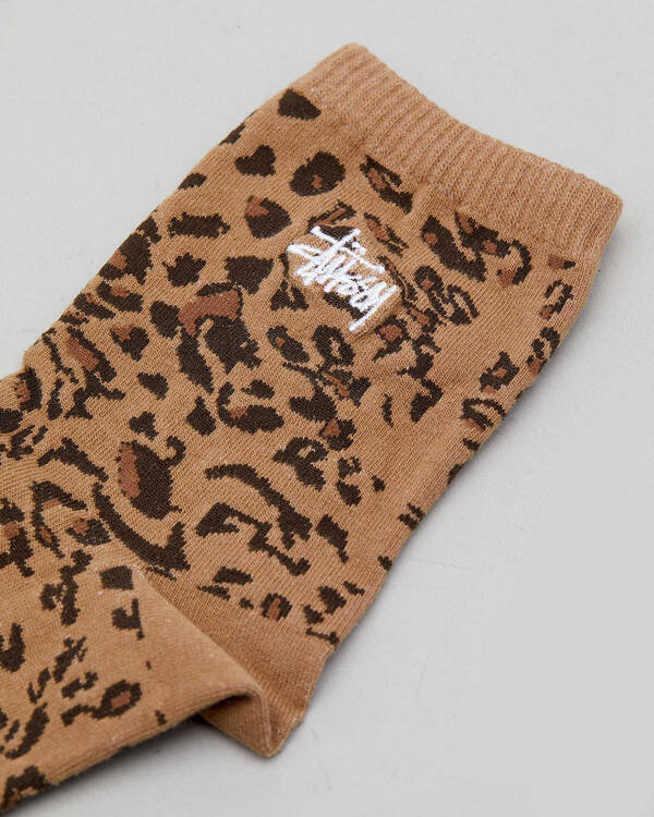 Stussy Womens Leopard Sock Pack for Womens