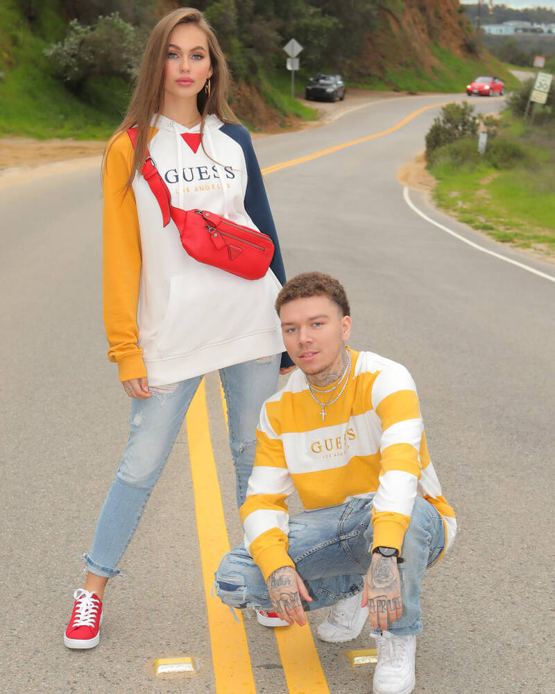 GUESS Go Colour Blocked Hoodie for Womens