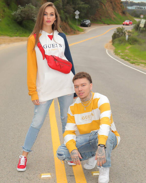 GUESS Go Colour Blocked Hoodie for Womens
