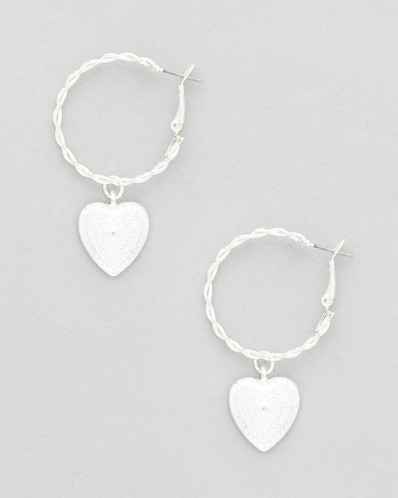 Karyn In LA Hearts Hoop Earrings for Womens