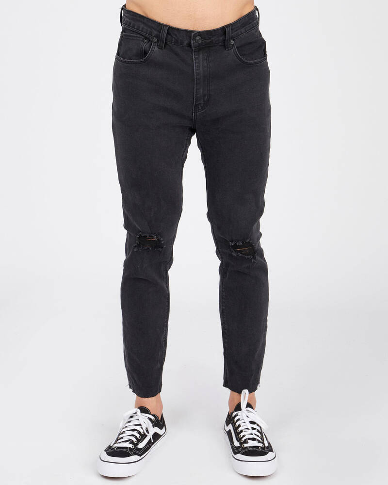Black Palms The Skinny Crop Jeans for Mens