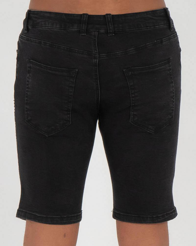Lucid Grid Denim Shorts for Mens