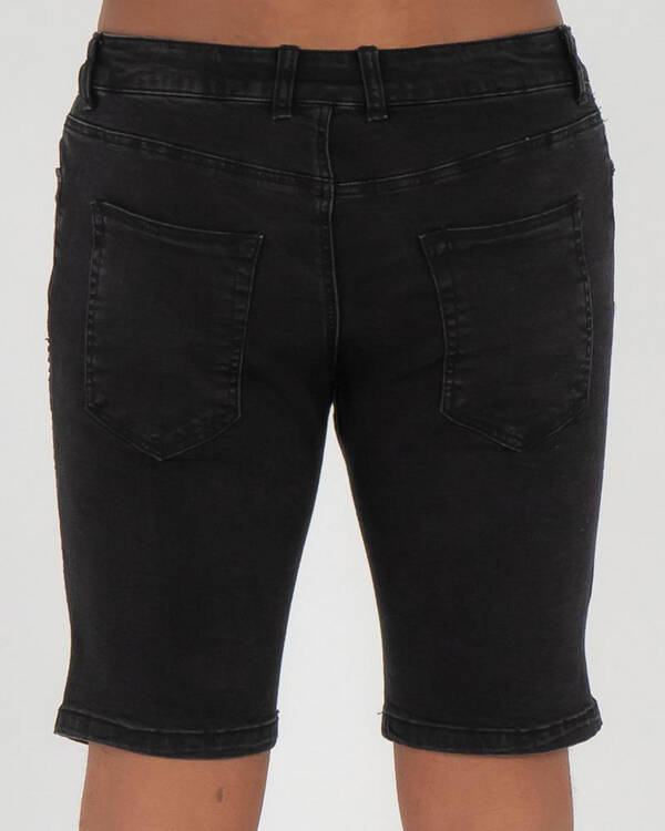 Lucid Grid Denim Shorts for Mens