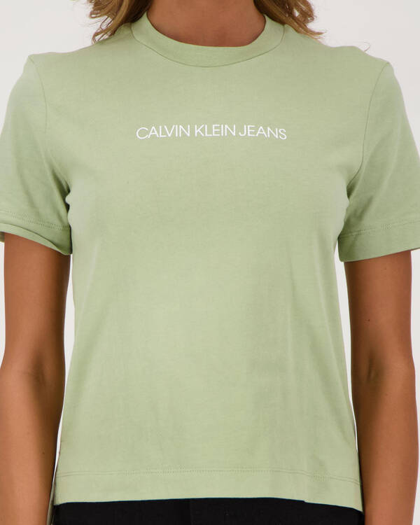 Calvin Klein Jeans Shrunken Institutional T-Shirt for Womens