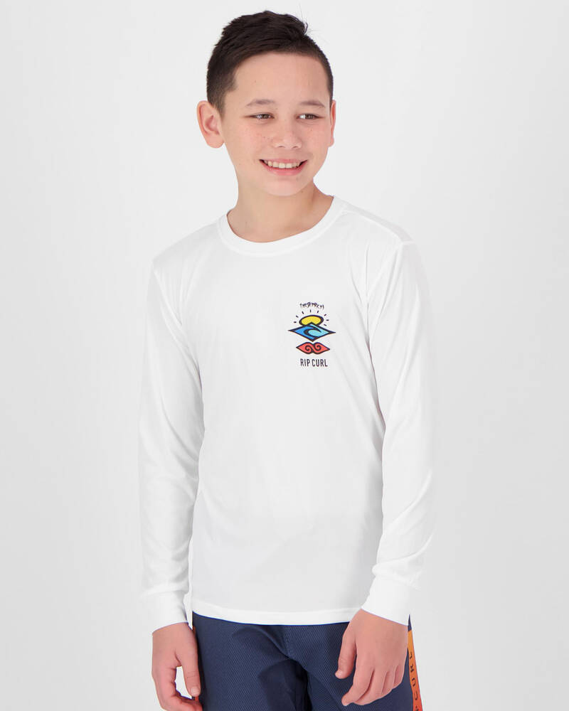 Rip Curl Boys' Search Logo Long Sleeve Rash Vest for Mens