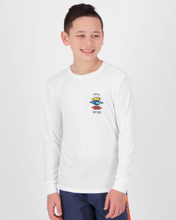 Rip Curl Boys' Search Logo Long Sleeve Rash Vest for Mens
