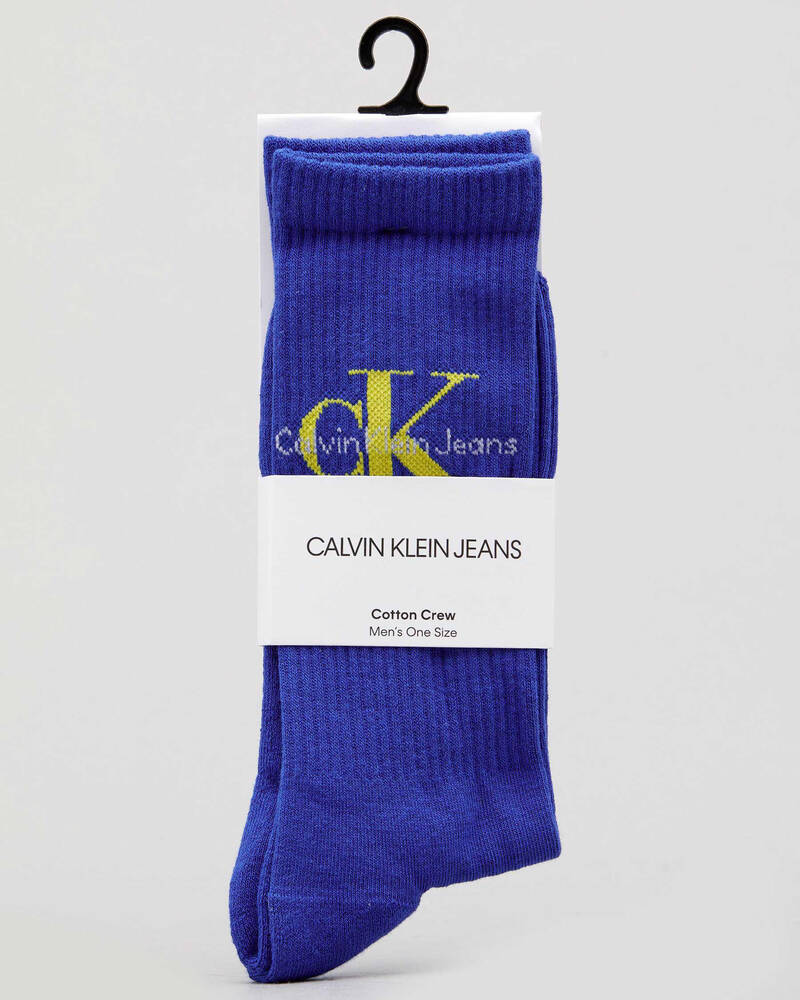 Calvin Klein Logo Rib Crew Socks for Mens