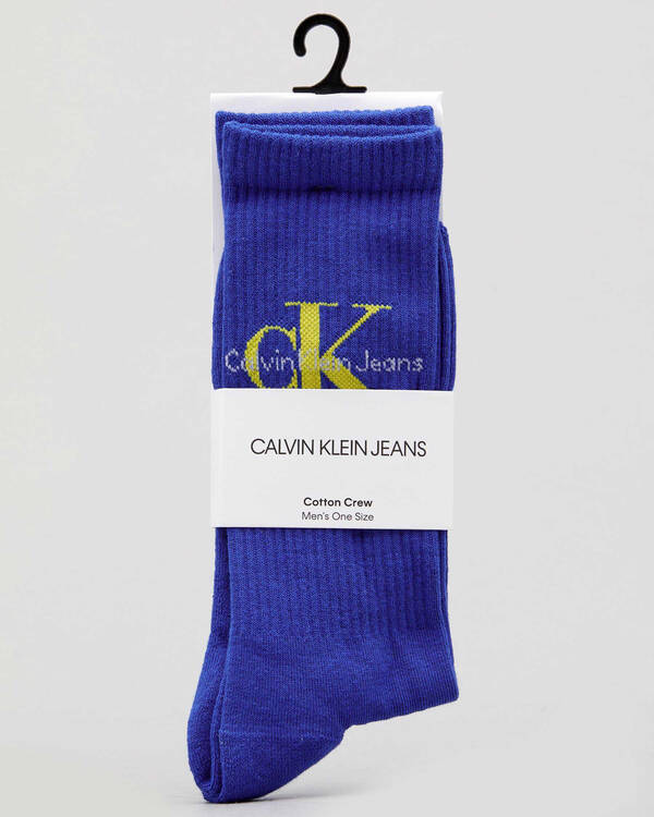 Calvin Klein Logo Rib Crew Socks for Mens