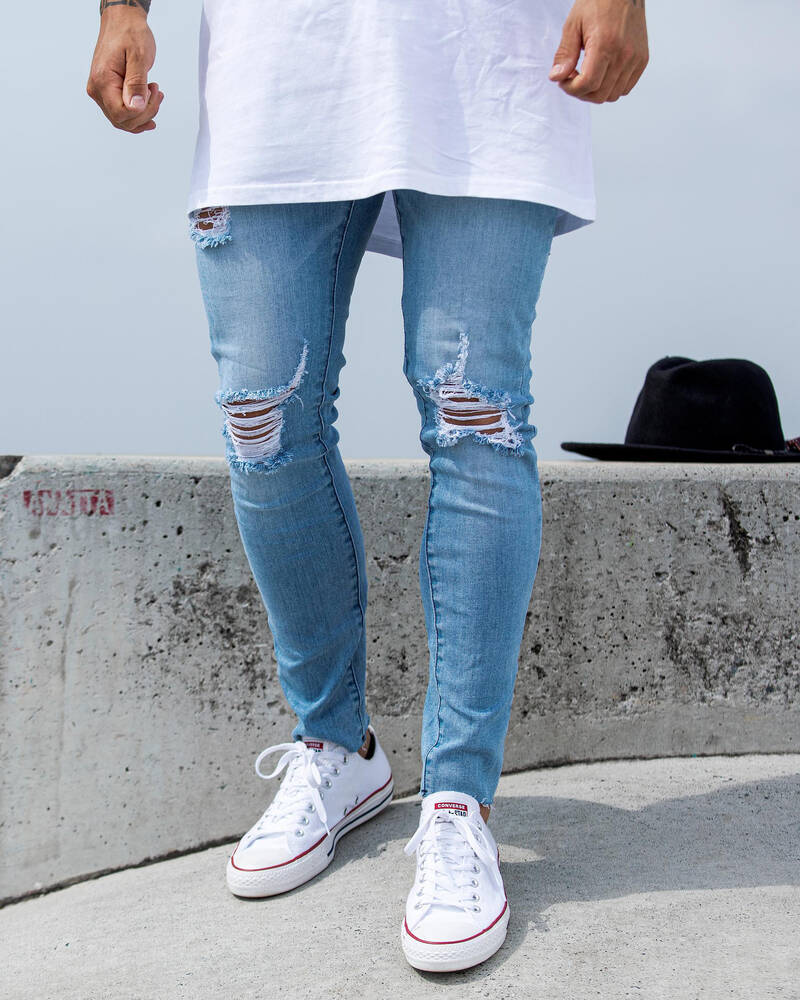 Black Palms The Skinny Crop Jeans for Mens