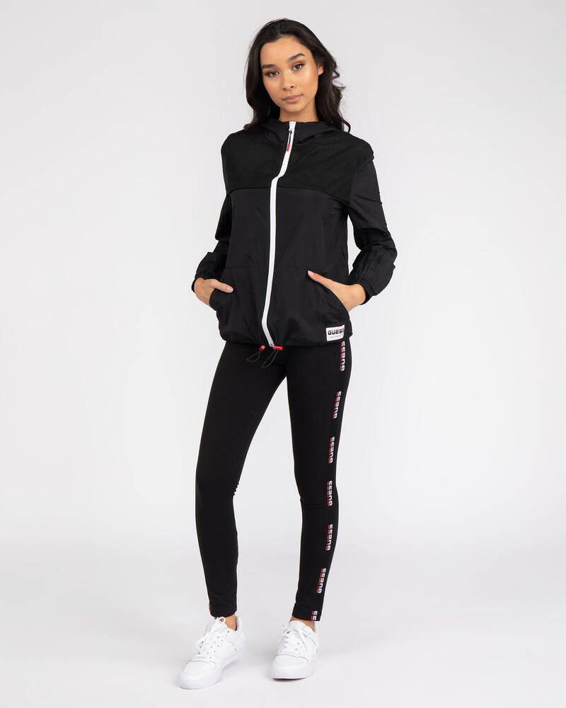 GUESS Jeans Active Mesh Sport Hooded Jacket for Womens