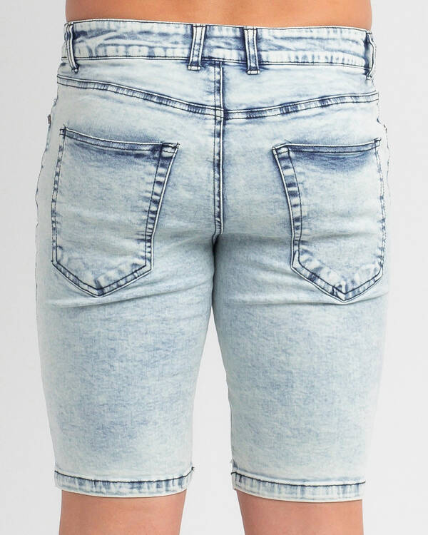 Lucid Grid Denim Shorts for Mens