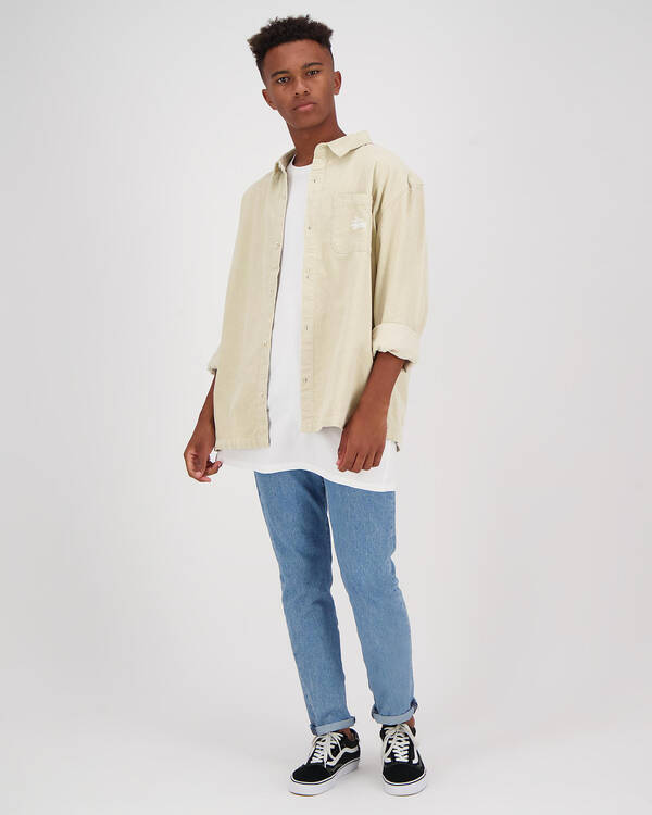 Stussy Pearl Wide Wale Cord Long Sleeve Shirt for Mens