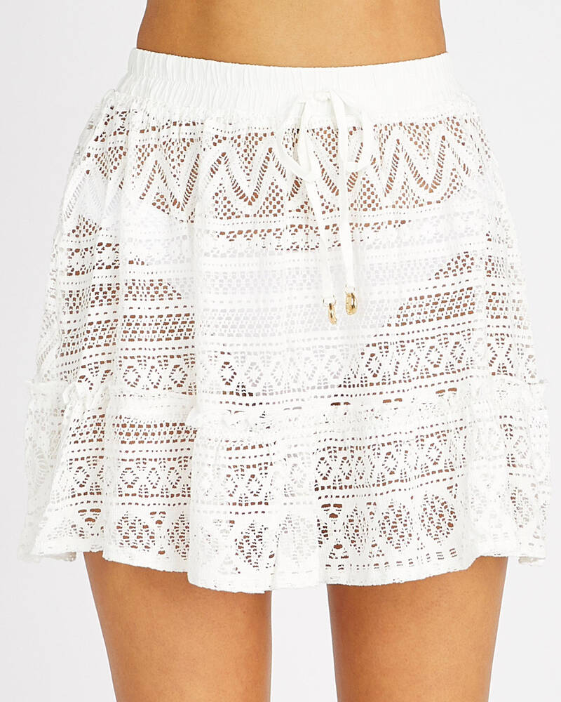 Topanga Love Crochet Beach Cover Skirt for Womens