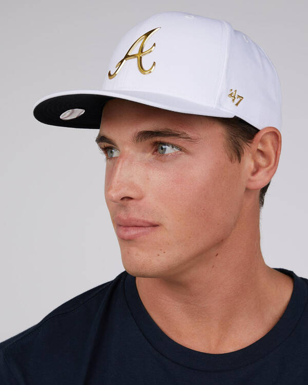 Forty Seven Atlanta Braves Caster Chrome Snapback Cap for Mens