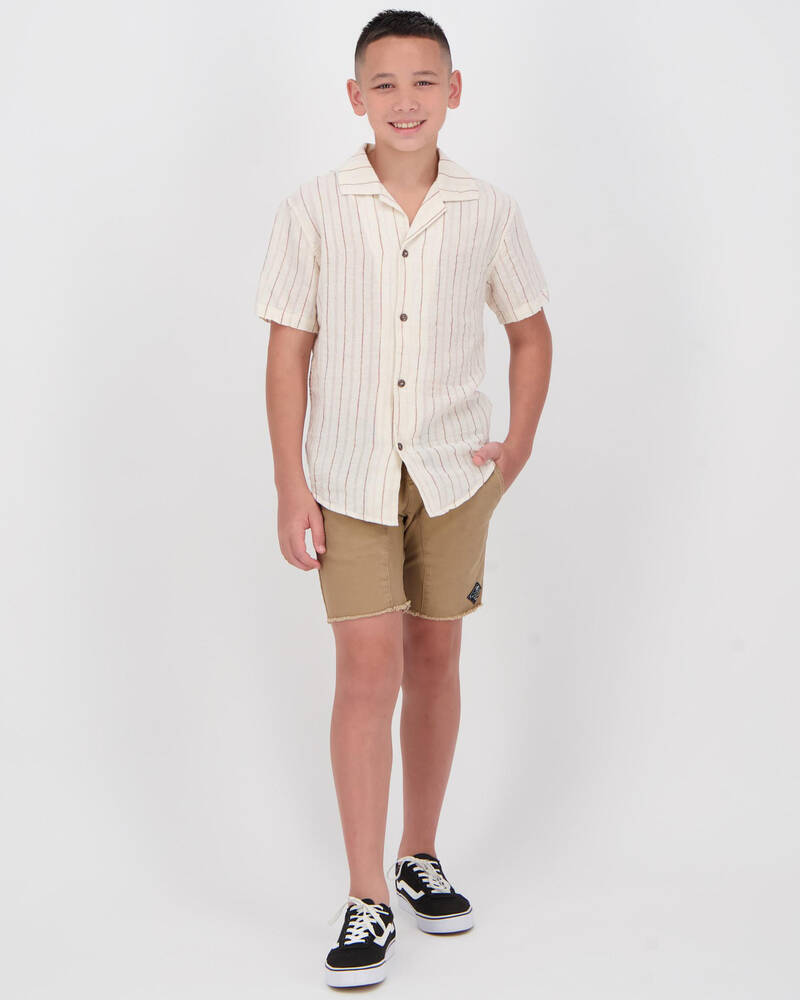 Rhythm Boys Vacation Stripe Short Sleeve Shirt for Mens