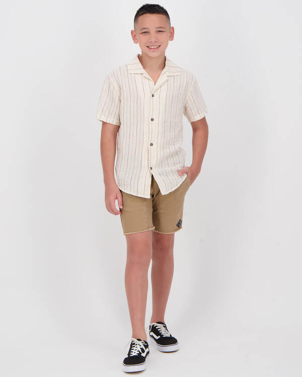 Rhythm Boys Vacation Stripe Short Sleeve Shirt for Mens