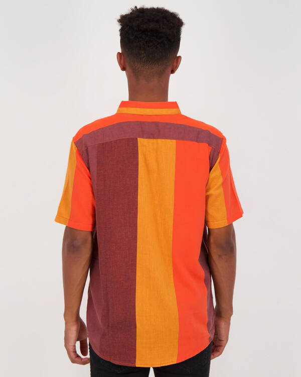 RVCA Split Stripe Short Sleeve Shirt for Mens