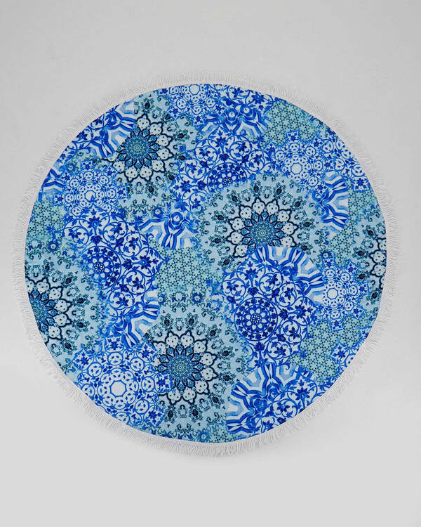Topanga Azure Round Towel for Womens