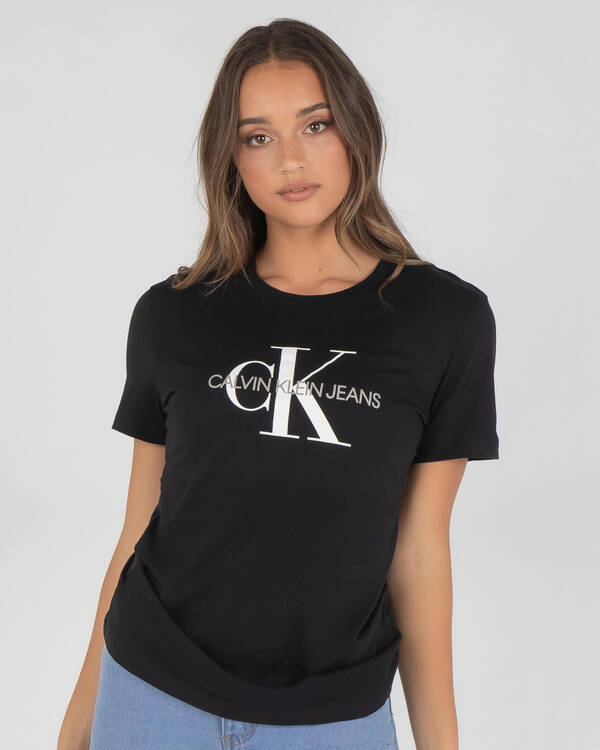Calvin Klein Jeans Monogram Logo T-Shirt for Womens