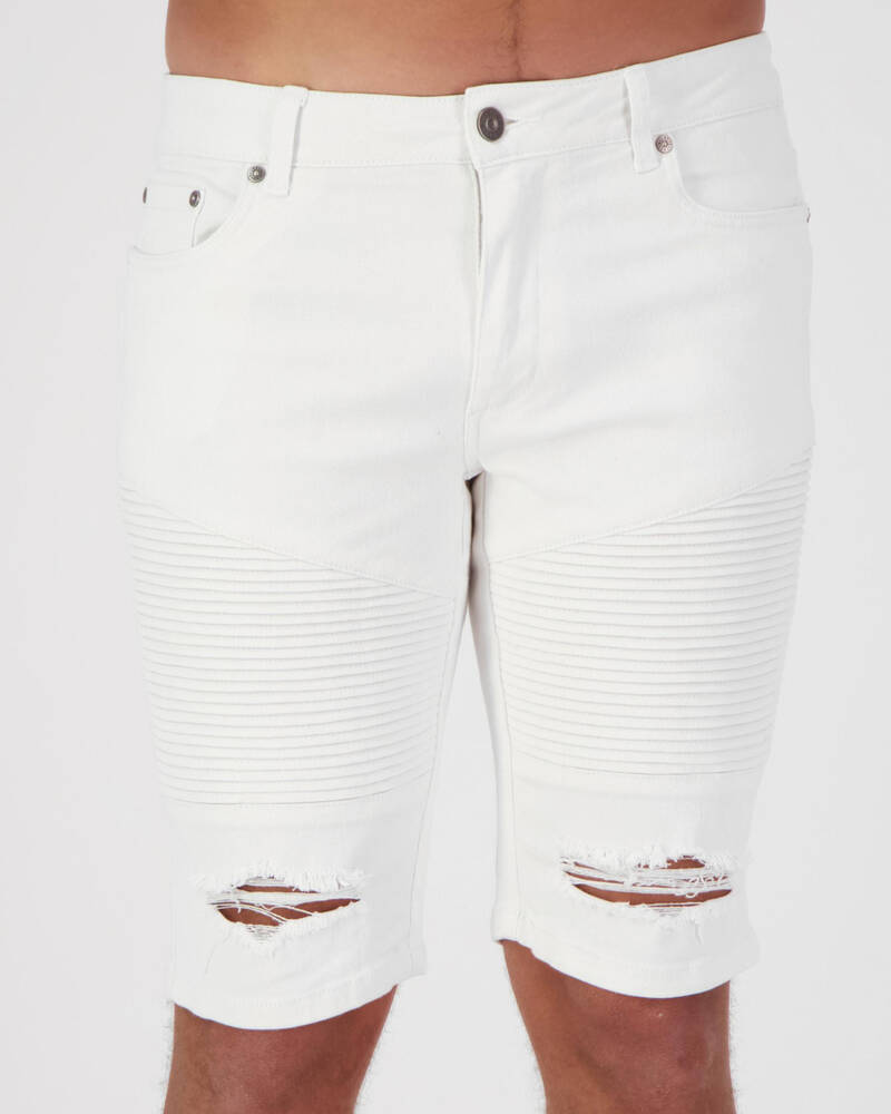 Lucid Grid Denim Shorts for Mens
